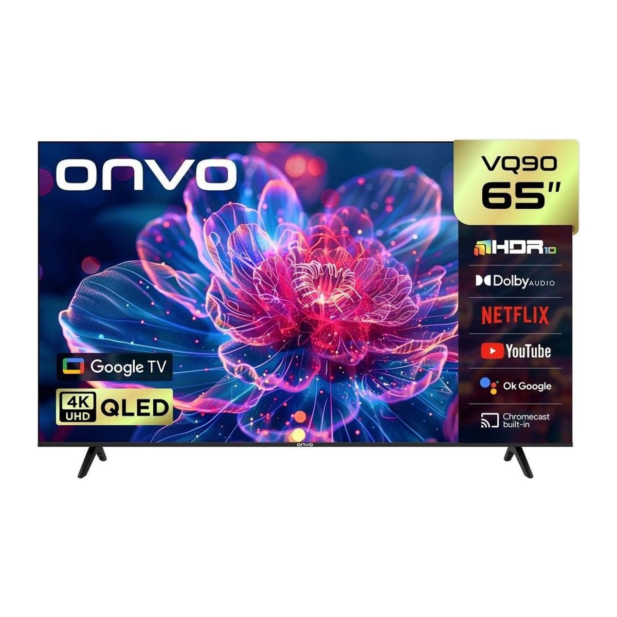 Onvo 65VQ90F3UA 65'' 165 Ekran Uydu Alıcılı 4K Ultra HD Google Smart QLED TV