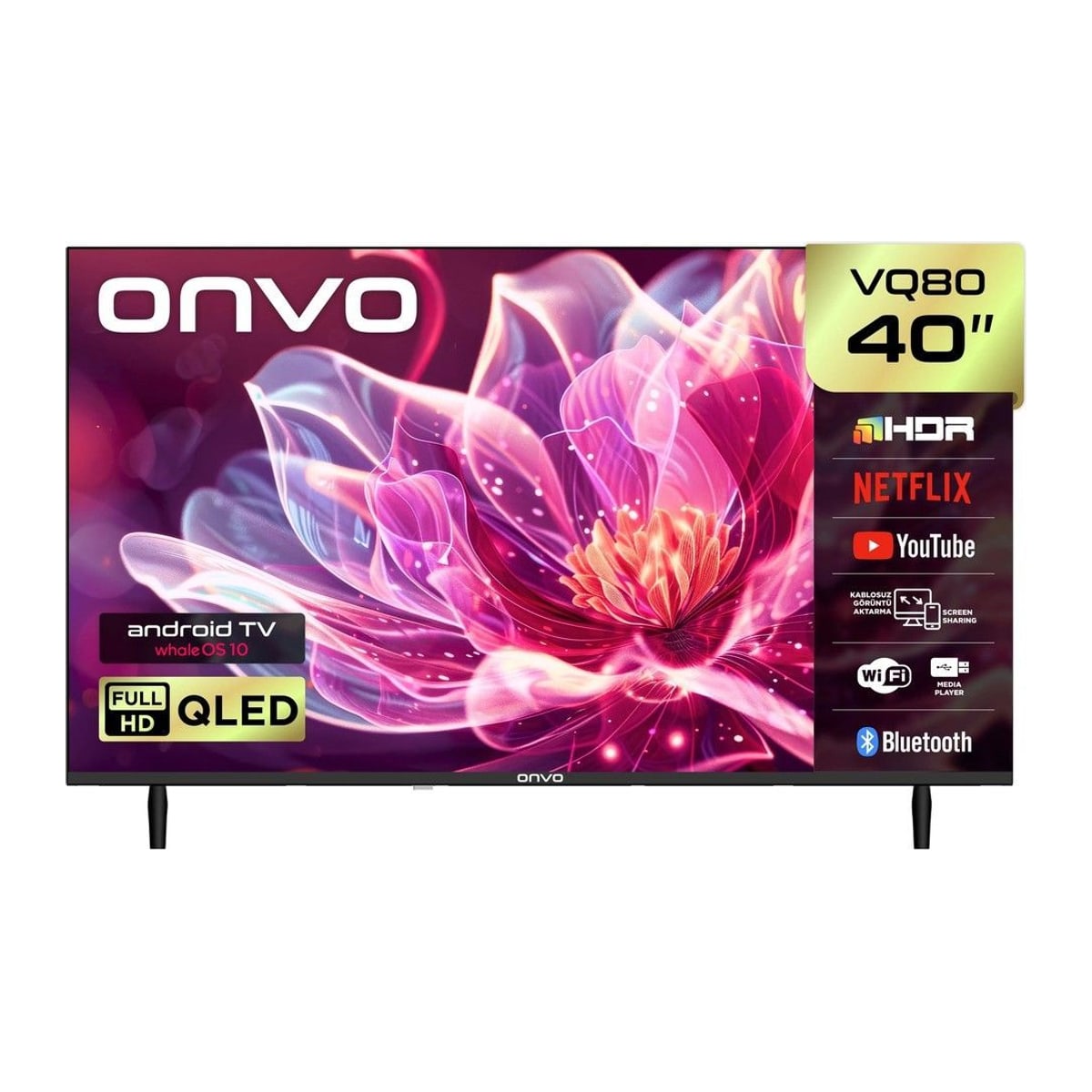 Onvo 40VQ80F2FA 40'' 102 Ekran Uydu Alıcılı Full HD WhaleOS QLED TV